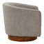 Gris, fauteuil d'appoint pivotant, revêtement en chenille, mouvement à 360 degrés, coussin en mousse épaisse de 6 po, base brune-1091487623
