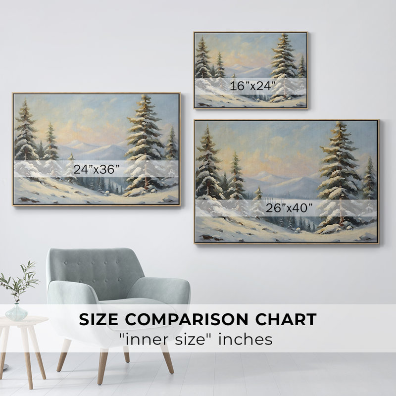 Paysage rétro - CCIV, Toile avec cadre flottant noir, H 17 po x l 25 po x P 2 po