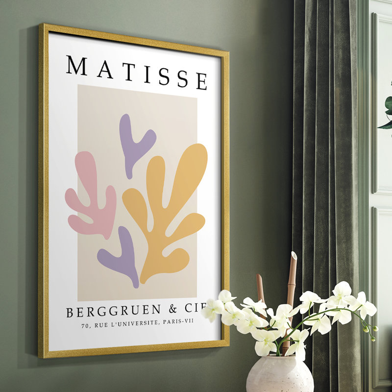 Matisse CEC XXXIV, reproduction encadrée - bois massif, Or, H 28 po x l 22 po