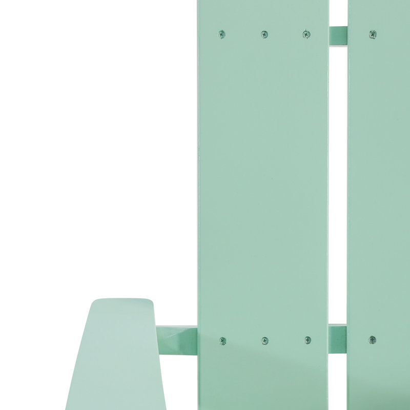 Damione Acacia Foldable Outdoor Adirondack Chair, Light Mint