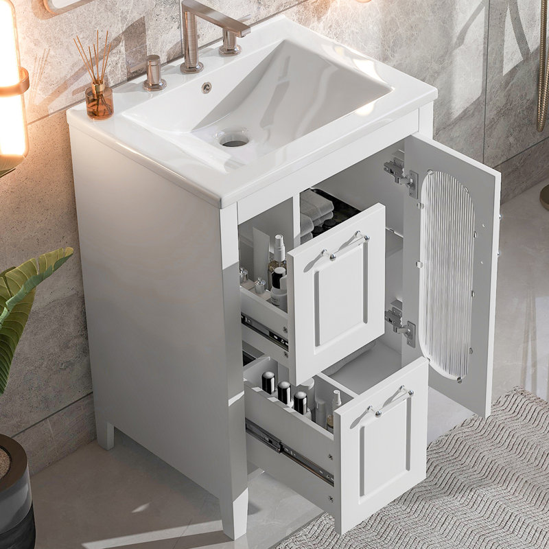 Ensemble de meuble-lavabo simple avec comptoir Meti 24
