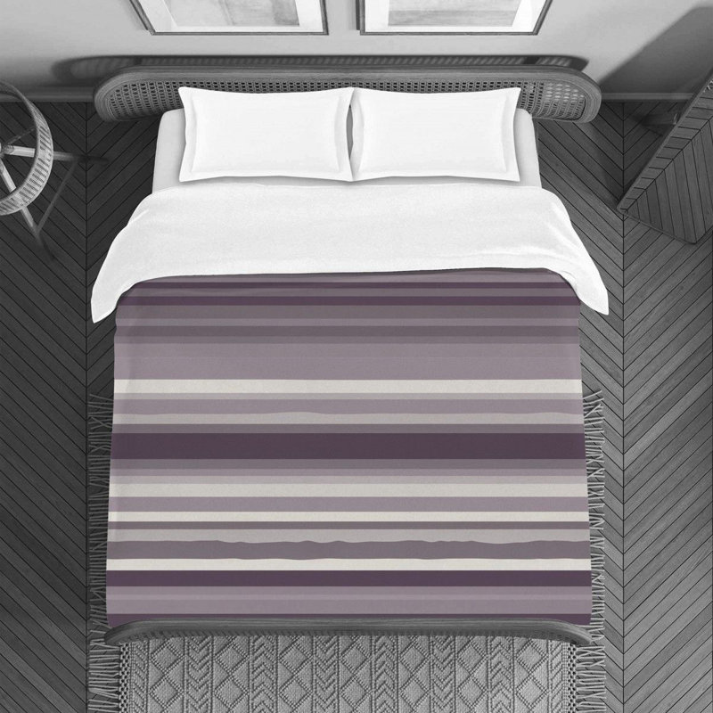 Housse de couette en microfibre , Housse de couette pour lit simple, Gris / Mauve