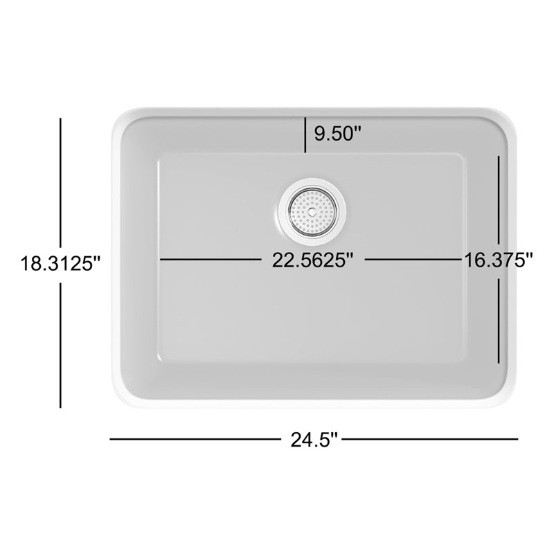 Cairn 25" L x 18" W Undermount Kitchen Sink With Accessories, Matte Taupe