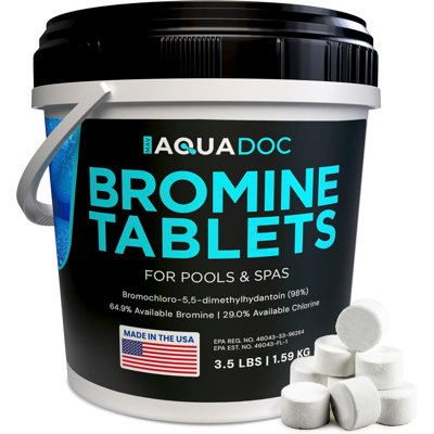 AquaDoc Bromine Tablets for Spa Hot Tub - 3.5lbs Sanitizing Bromine for Hot Tubs - 1 Inch Spa Tablets