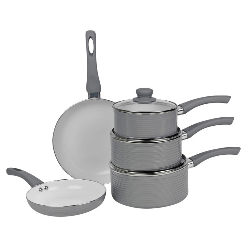Damauni 8 - Piece Aluminum Cookware Set, Grey