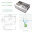 Évier de cuisine 30 po à tablier simple en acier inoxydable L 30 po x l 22 po-125018888-125018890