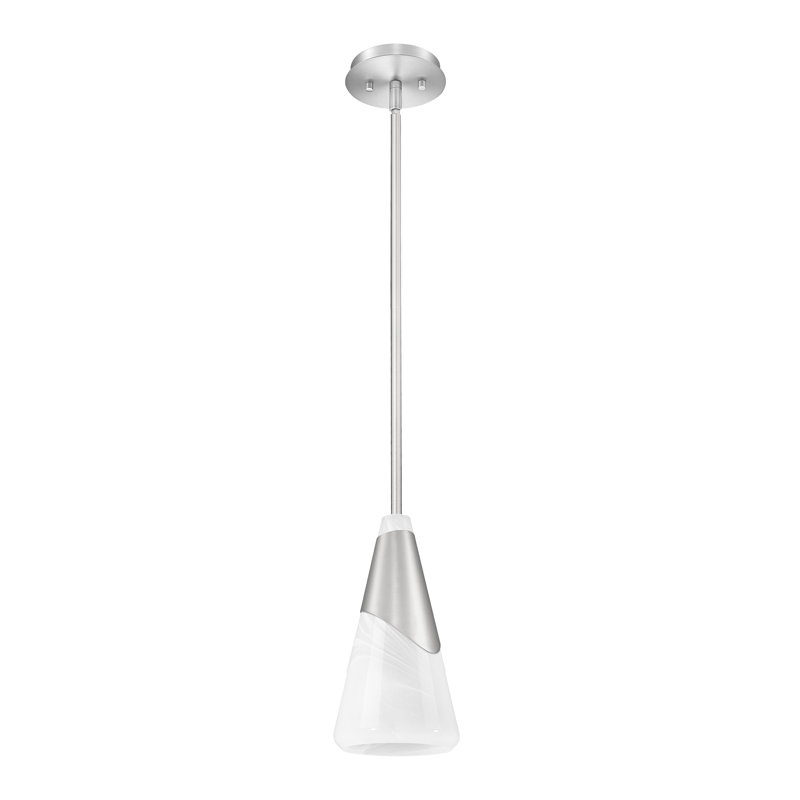 Luminaire suspendu 1 lumière Jamess, 15.75", Nickel brossé