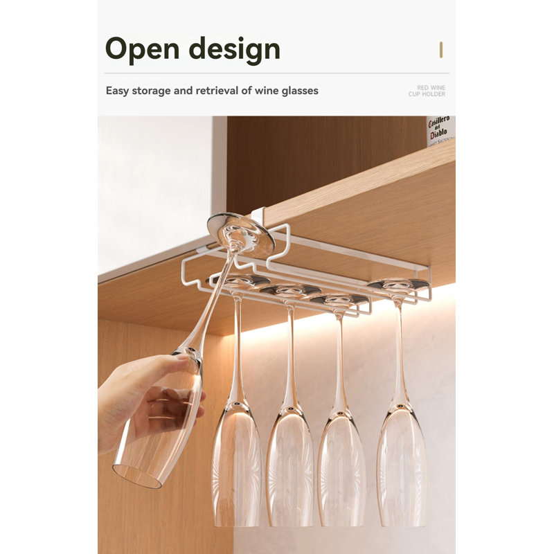 Diar Wall Mounted Wine Glass Rack White