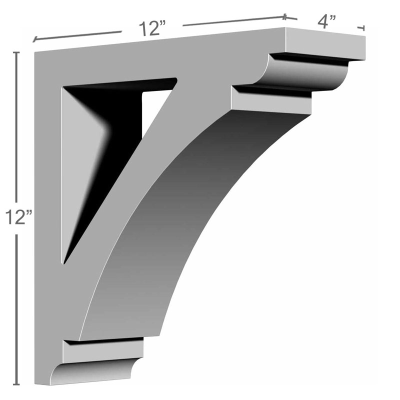 Off-White Polyurethane Decorative Richmond Bracket 4" x 12" x 12"