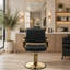 Fauteuil de coiffure 360 ° rotatif et réglable avec repose-pieds et coussin en polyuréthane pour utilisation professionnelle-135355159