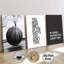 Impression sur toile 3 pièces noir et blanc Basketball-1728028291