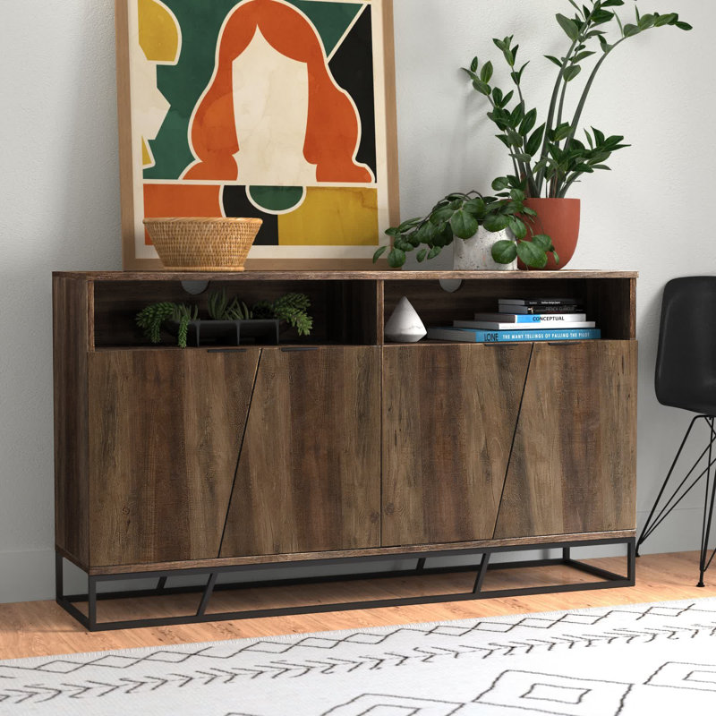 Warwickshire 58" Wide Sideboard, Rustic Oak