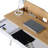 Modern Multi Storage Computer Desk With Storage, Pine