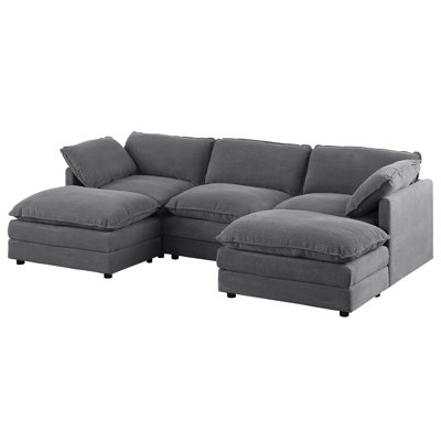 142” W Oversized 6-seater Composable Modular Sofa With 2 Ottomans
