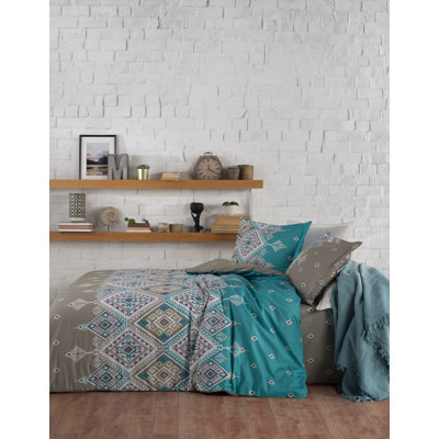 100% COTTON RANFORCE Pigment Printing Duvet Cover: 260 X 220 Cm Pillowcase: 50 X 80 Cm (2 Pieces) No Pattern Duvet Cover Set with Pillowcases Included