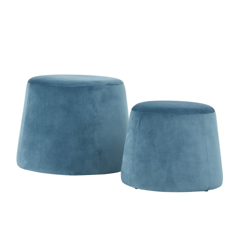 Nico Round Standard Ottoman, Blue