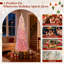 Arbre de Noël artificiel rose enneigé 6 pi avec 140 lumières et 392 branches-726166978