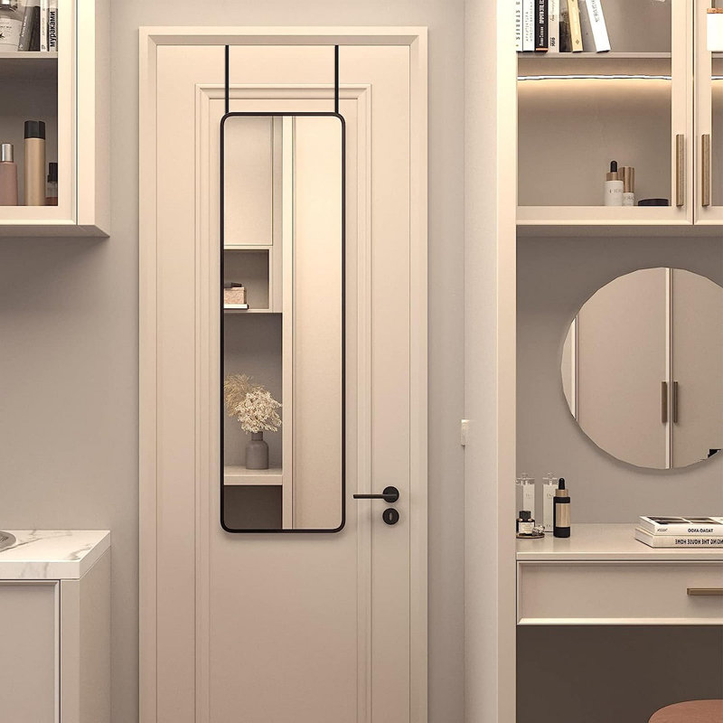 Miroir 47 po x 14 po, 14,06 po x 47,06 po, Noir