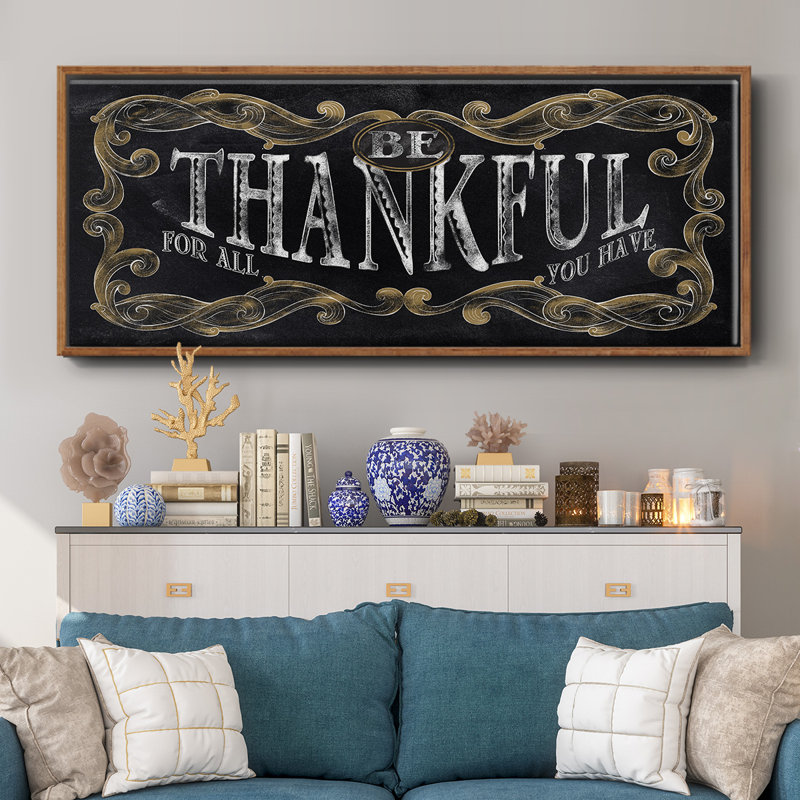 Be Thankful- Framed Canvas, 20" H x 50" W