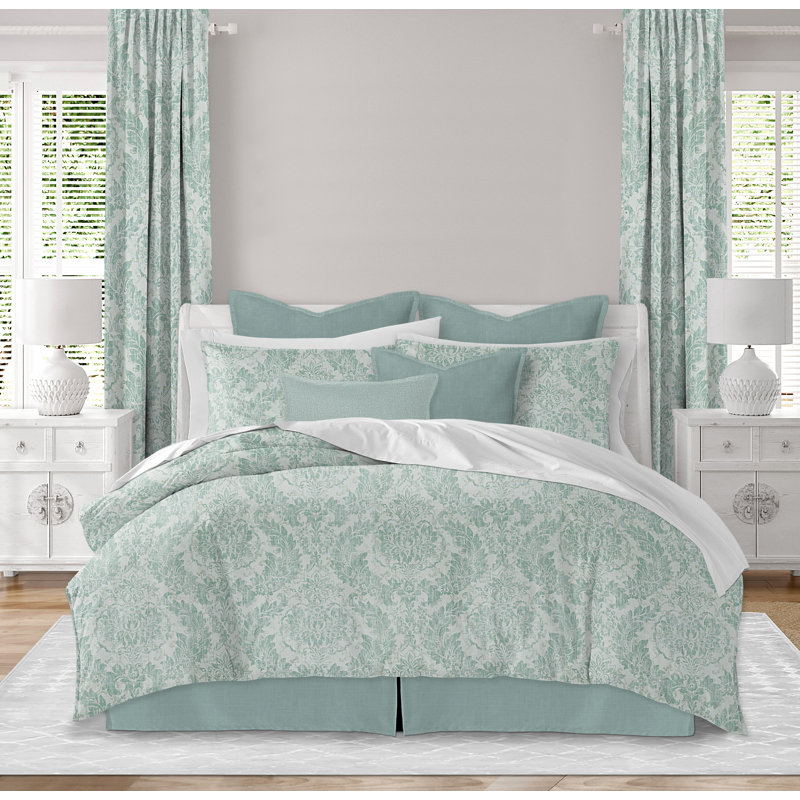 Bella Linen Duvet Cover Set, California King Duvet Cover + 2 Shams, Aqua