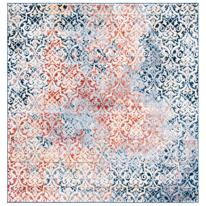 Renforth Performance Damask Rug, Square 6'7"