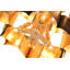 Lustre transitionnel à 12 lumières noir et feuille d'or-2074779085