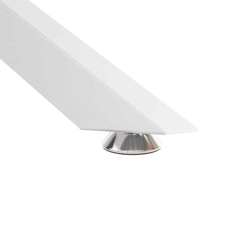Table basse rectangulaire en verre transparent de 39,37 po avec pieds élégants en métal blanc pour le salon | Idée cadeau