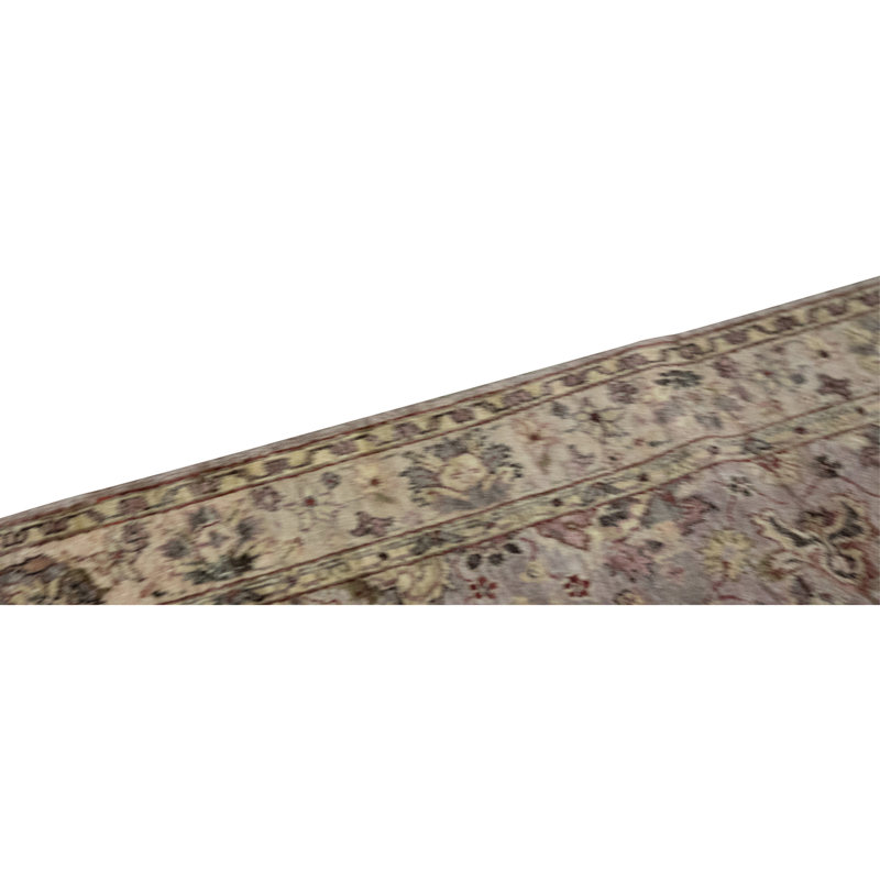 Hand Knotted Wool Area Rug in Taupe And Ivory