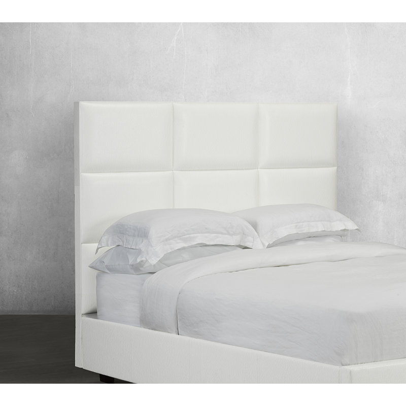 Tête de lit à panneau rembourré, Blanc, Très grand