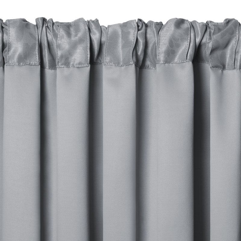 Alicia Blackout Single Curtain Panel, Silver, 52" W x 84" L