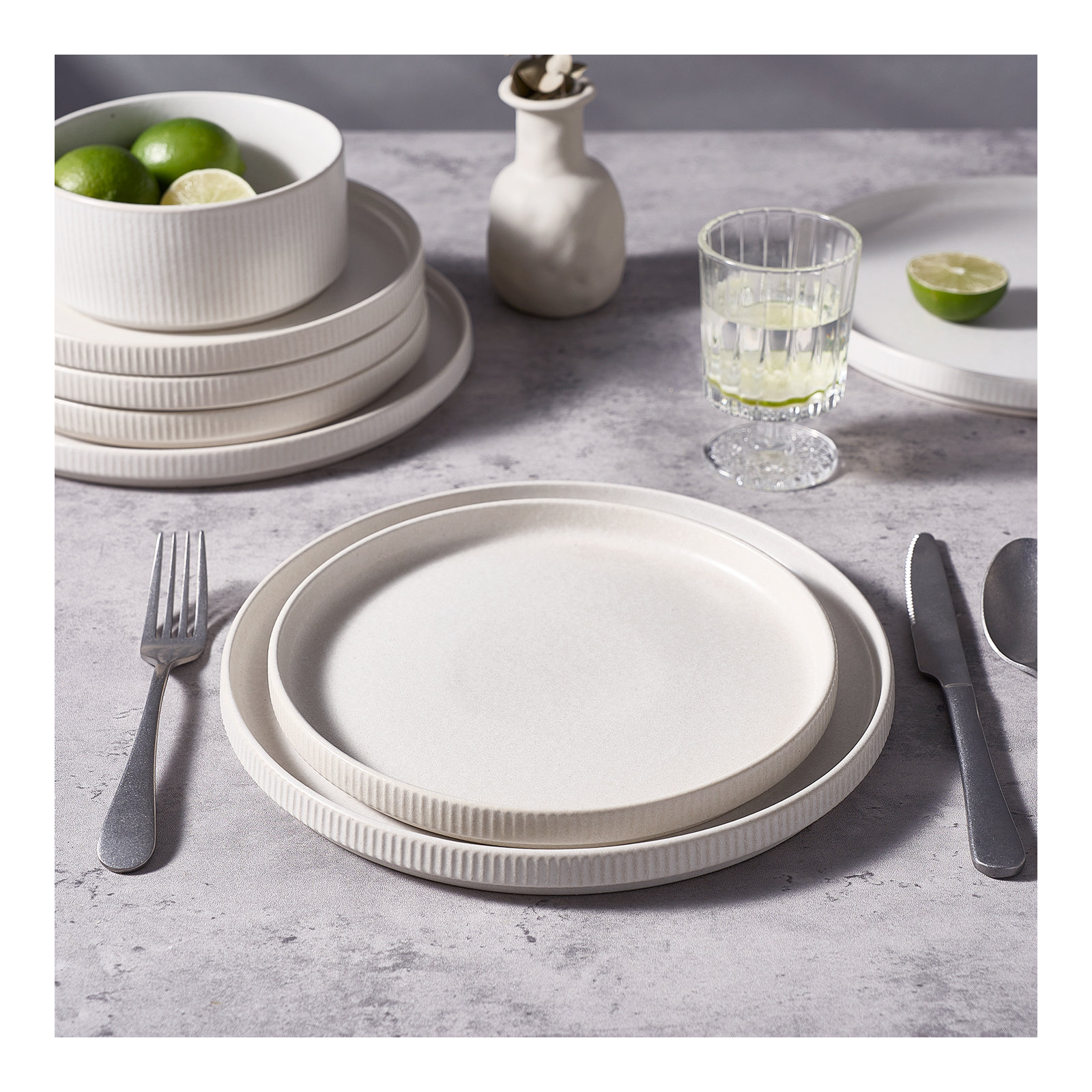 Joss & Main 10" Stoneware Dinner Plate, Matte White