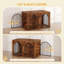 Dog Crate Furniture, 100 cm Wooden Dog Crate, Indoor Kennel for Small/Medium/Large Dogs, End Side Table Animal Crates, Anti-Chew, Anti-Escape, Arched Door Design-1154395152