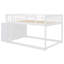 Lit superposé double blanc avec structure en pin massif et nombreuses options de rangement 4 3 tablettes en bois blanc pour rehausser la chambre à coucher-593508980-593508981