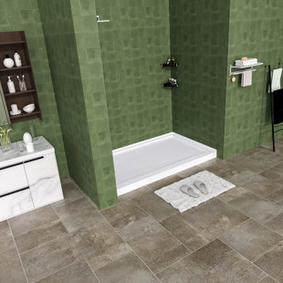 Base de douche 60 po x P 34 po à surface simple avec drain et couvercle inclus