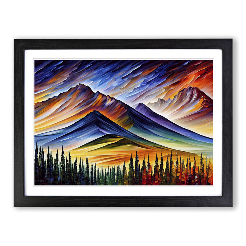 Mountain View Vol.5 Abstract - Framed Print, Black Framed, 46cm H x 64cm W x 2cm D