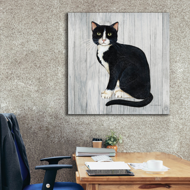 Art mural sur toile Winston Porter «Country Kitty I On Wood» par David Carter Brown, H 37 po x l 37 po x P 1,5 po