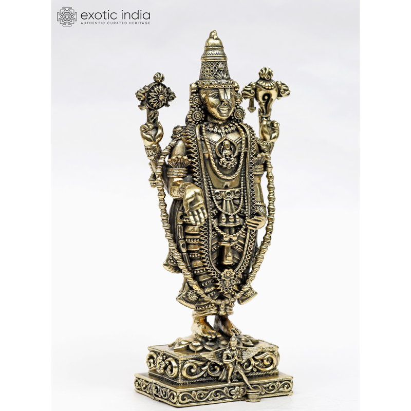 8 superbes statues de Tirupati Balaji en laiton avec Garuda de tailles différentes Venkateshvara Idol laiton doré Home Temple Decor