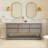 Constanta 72'' Double Bathroom Vanity with Marble Top-980936459
