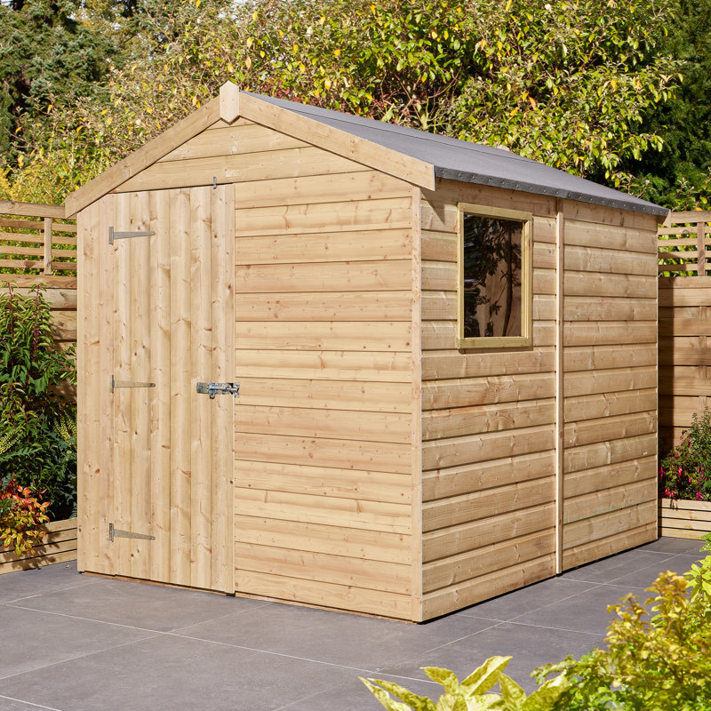 Rowlinson 8x6 Shiplap Apex Shed Single Door with Window
