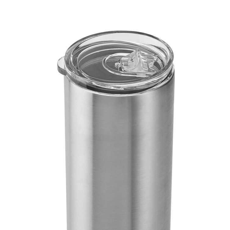 Makerflo 20 Oz Stainless Steel Insulated Tumbler w/ Splash Proof Lid &  Straw, Silver