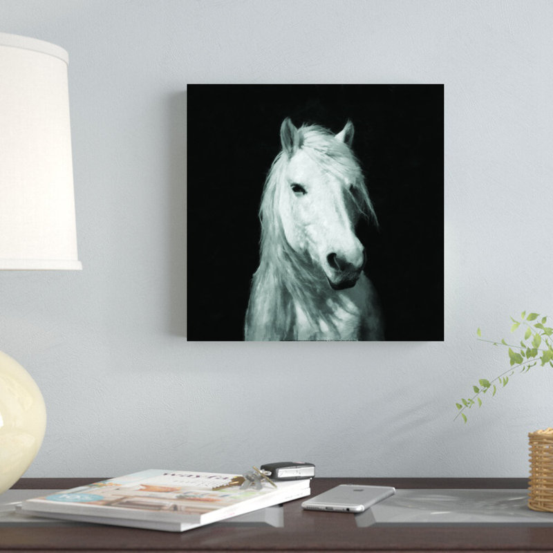 Portrait de cheval blanc - impression, H 12 po x l 12 po
