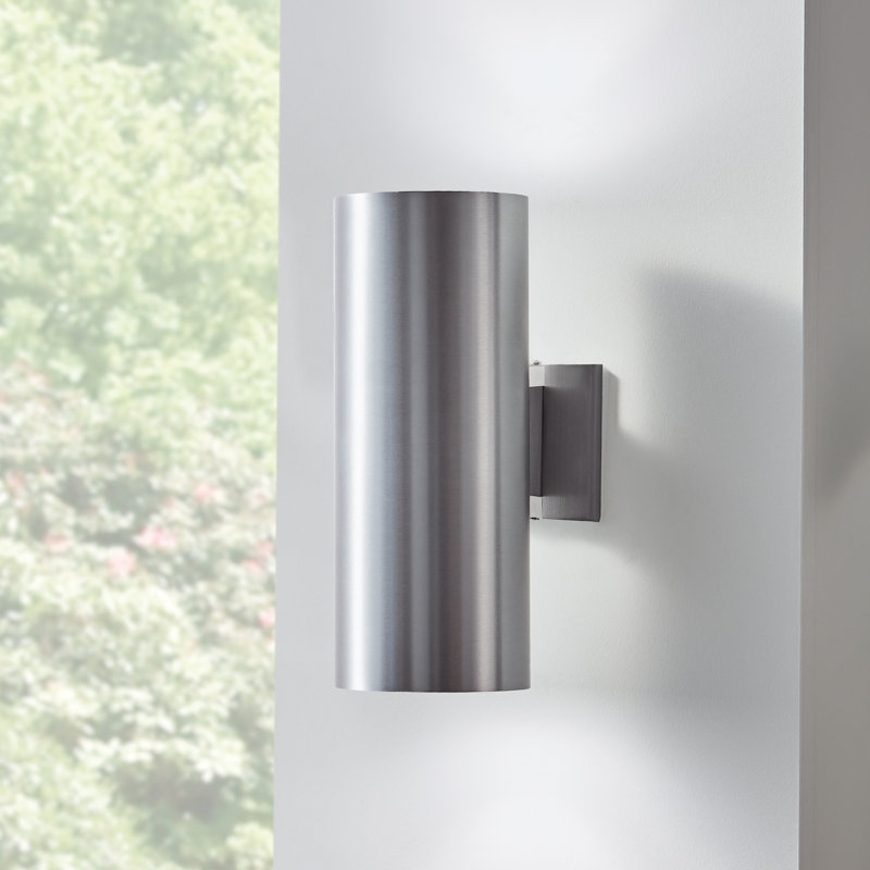 Applique murale d'extérieur Deerfin, H 15 po x l 5,75 po, Aluminium brossé