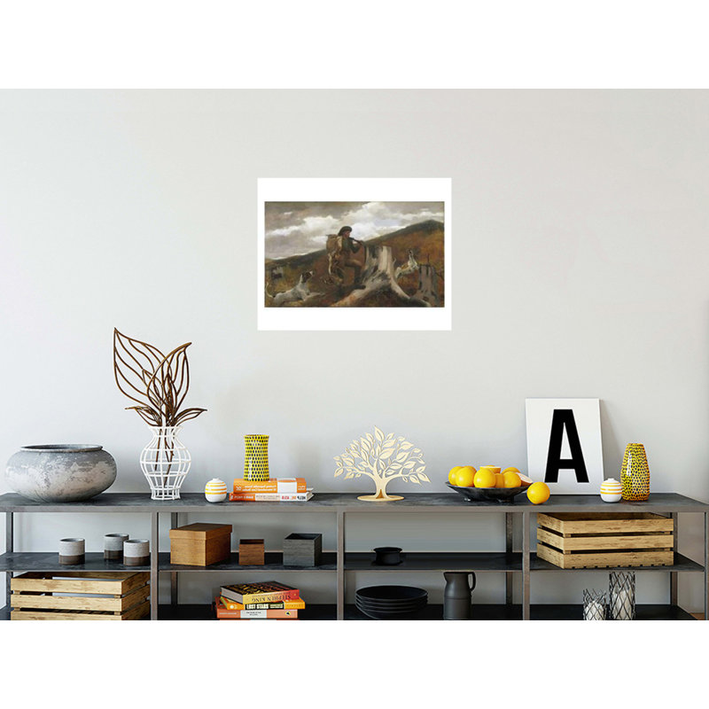 «A Huntsman and Dogs» par Winslow Homer - Impression giclée, H 22 po x l 28 po