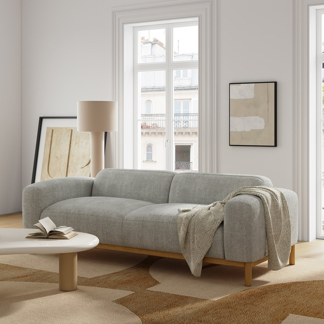Andres Modern Curved 3 Seater Sofa with Deep Seat Comfort