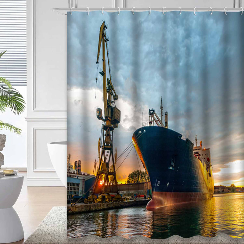 Rideau de douche avec 12 crochets Ship, 72" L x 78" W