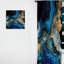 Abstrait géométrique en marbre doré et bleu IV - rideau en velours moderne - obscurcissant - 1 panneau-107592721