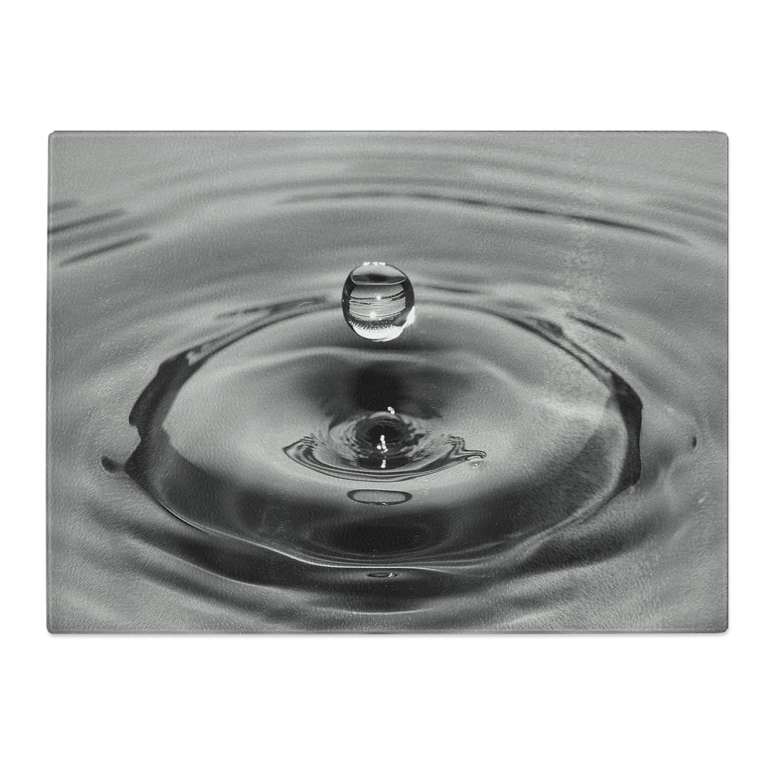 Water Droplet Rain Abstract Art No.1  Glass Chopping Board
