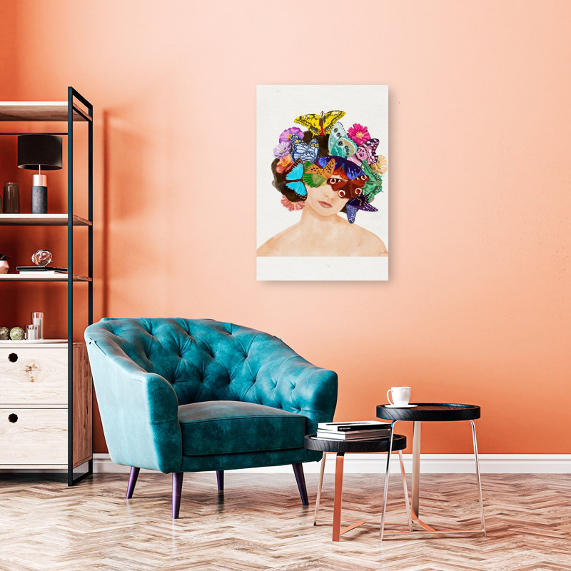 Tête de papillon colorée, onirique et élégante, portrait de papillon naturel, impression d'art mural, H 36 po x l 24 po