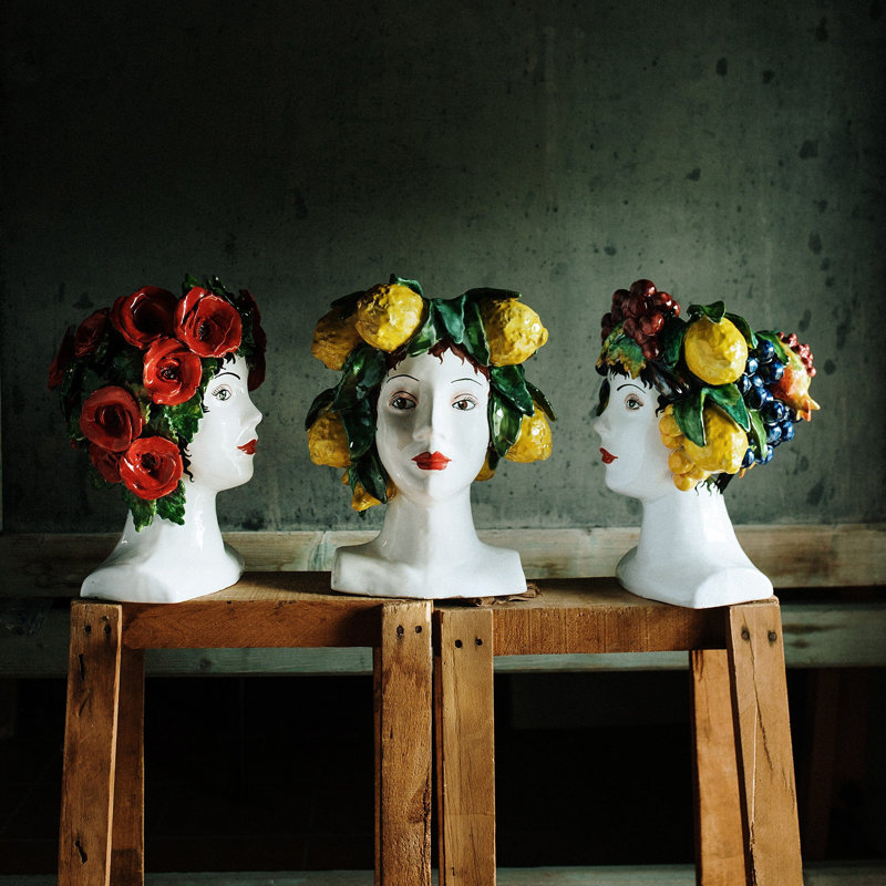 Sicilian Heads People Figurines & Sculptures