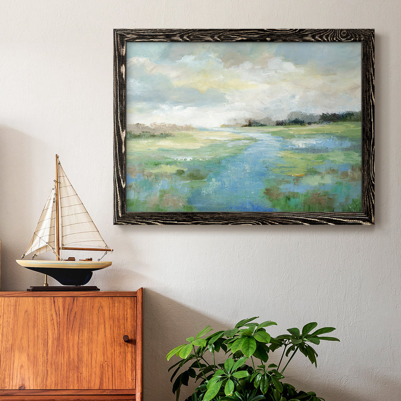 Winding Stream, reproduction d'art sur toile, H 18 po x l 26 po, Noir